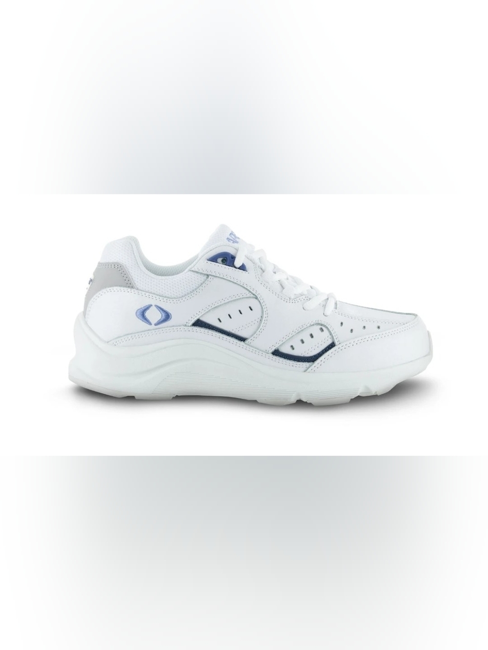 Apex Women's Lace-Up Walking Sneakers in White and Periwinkle - Picture 6 of 16